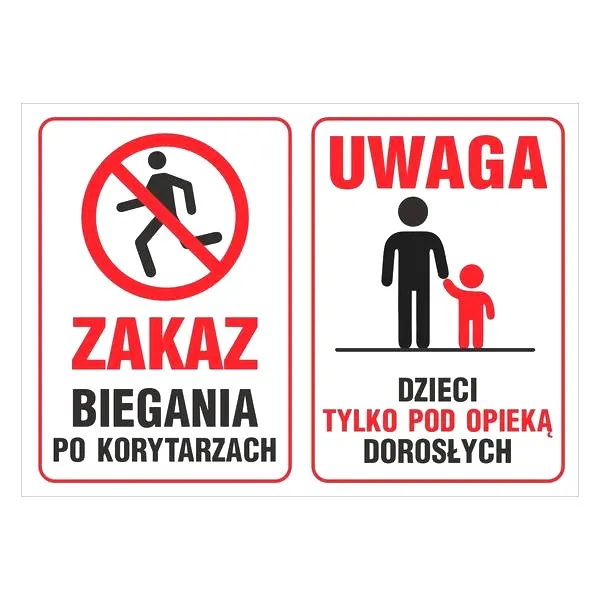 Jak narysować znak zakazu biegania na szkolnych korytarzach krok po kroku